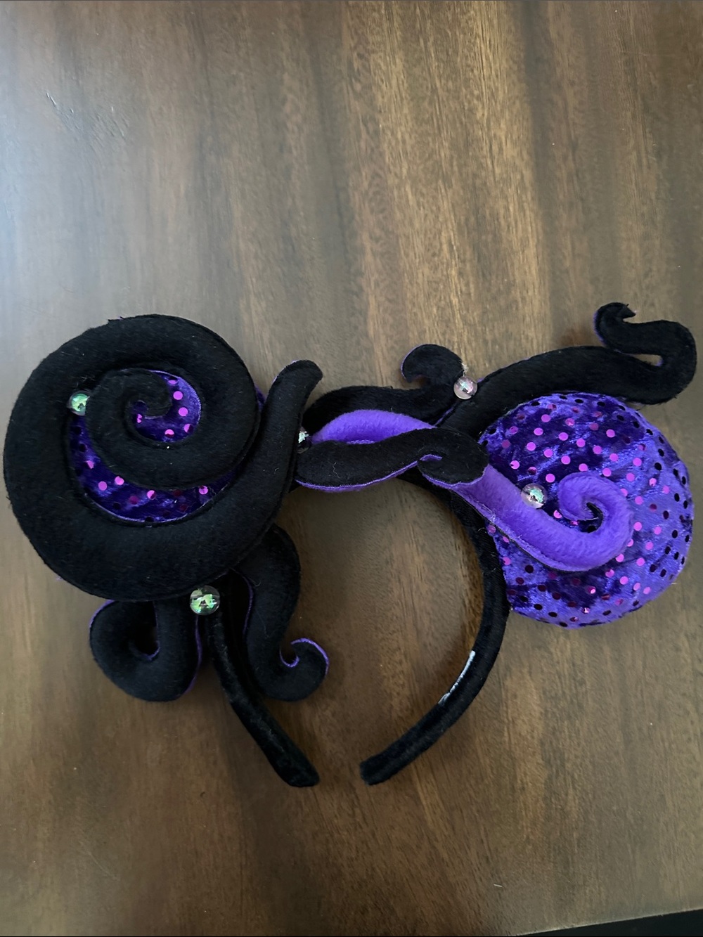 Disney Parks Ursula Purple & Black Swirl Mouse Ears Headband